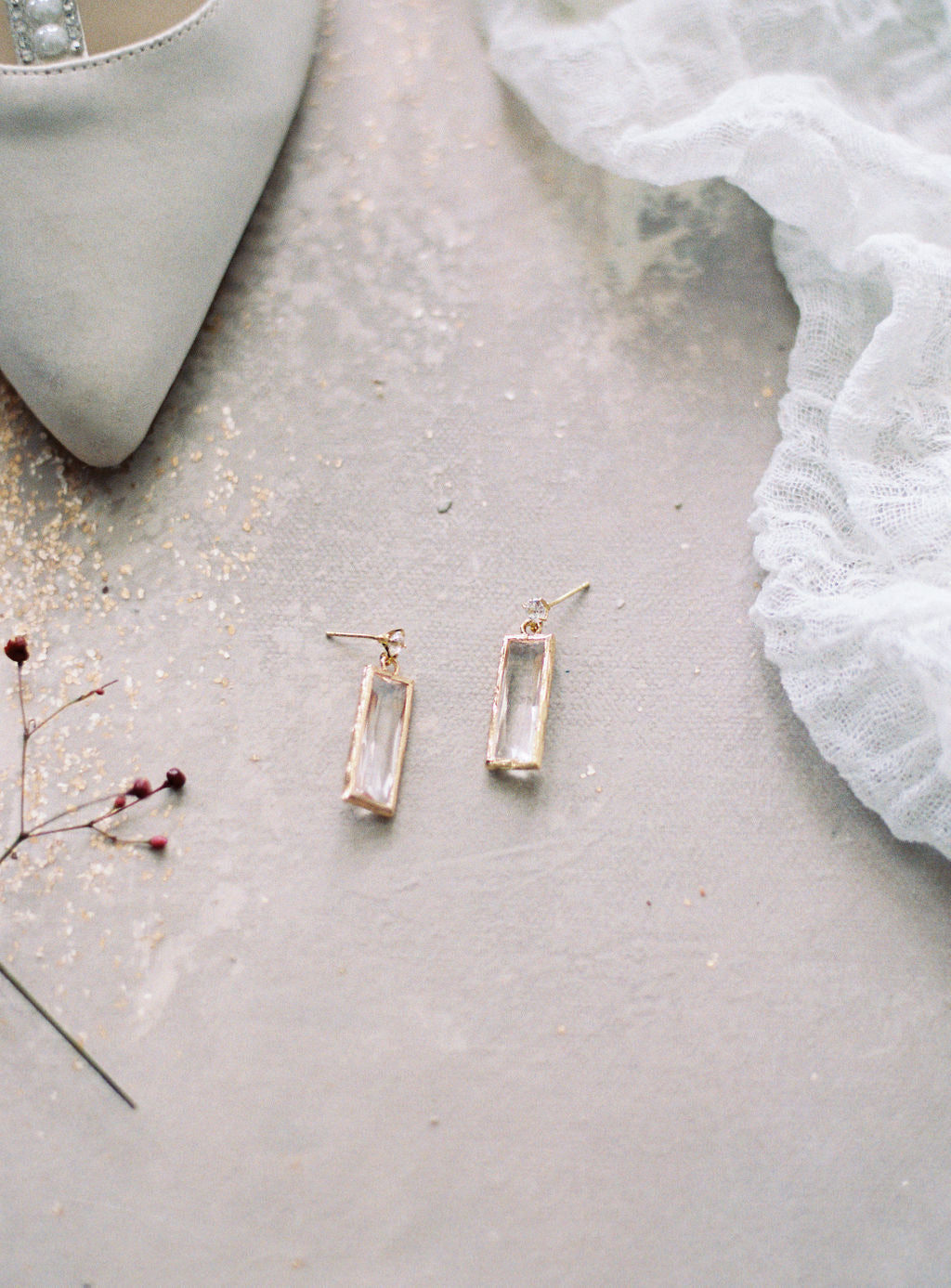 Gold Crystal Drop Earrings