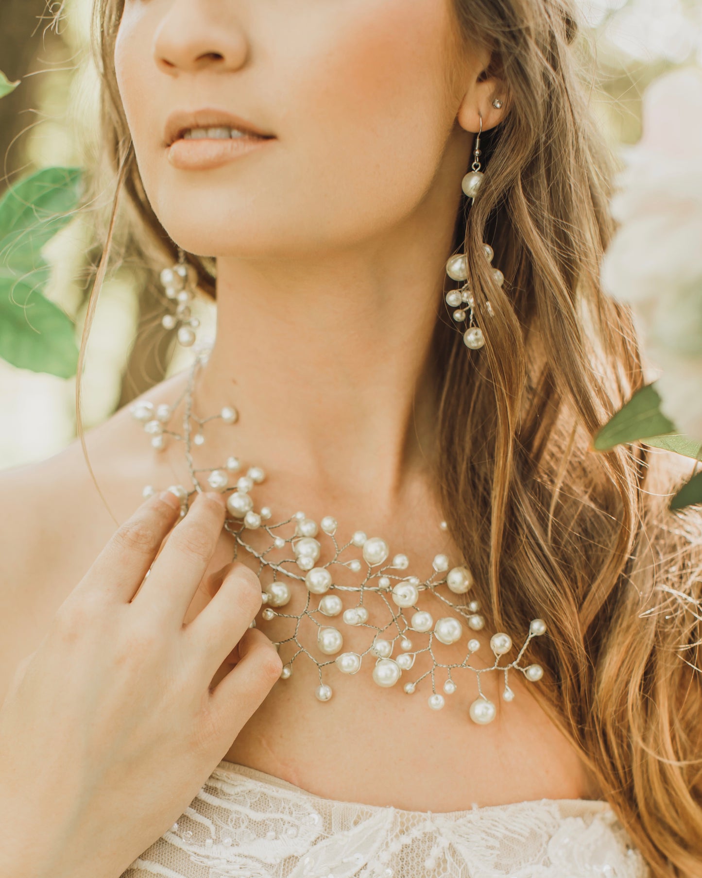 Pearl Drop Earrings In Silver