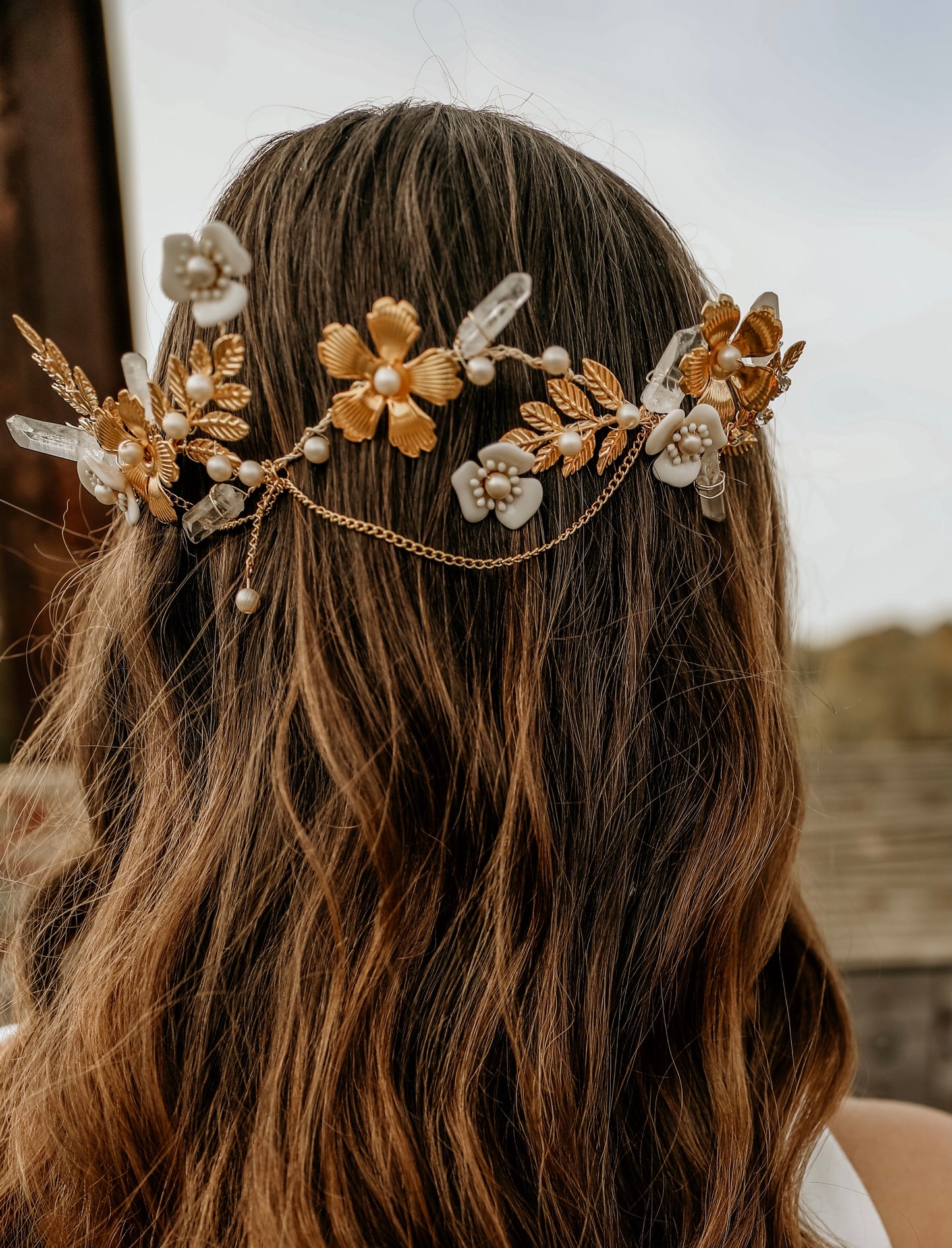 Gold Double Bridal Comb
