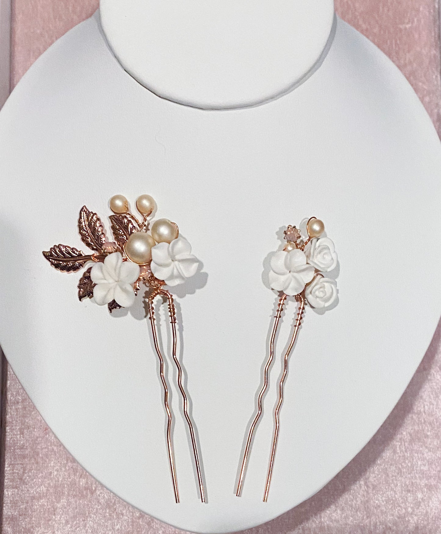 Rose Gold Floral Pin Set