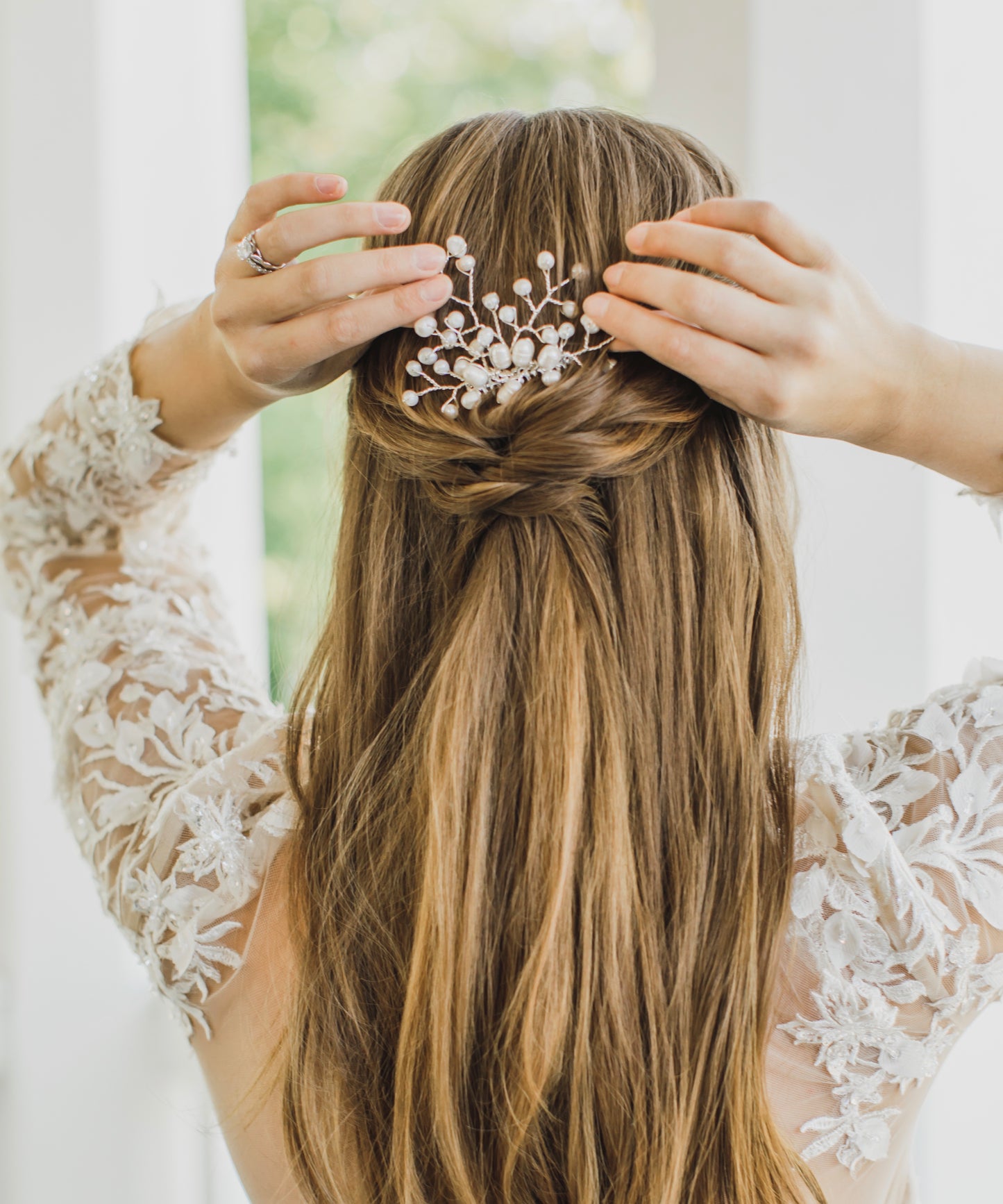 Silver Pearl Comb