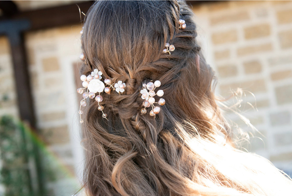 Large Flower Blush Pins