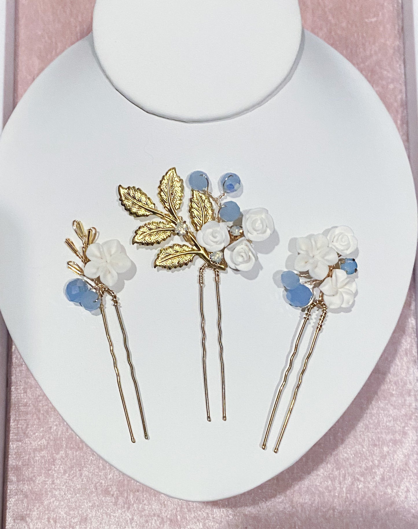 Something Blue Floral Pins